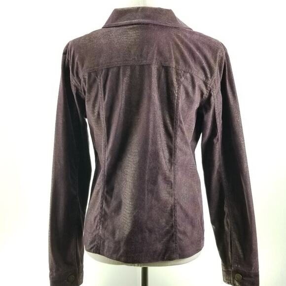 Erin London Purple Snake Print Light Jacket Suede Feel Very Nice! Size M - Picture 3 of 8